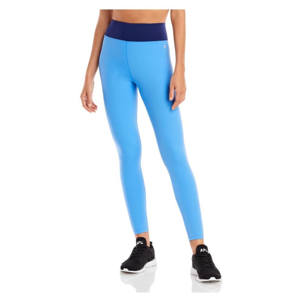 ALL ACCESS Womens Blue Moisture Wicking Fabric Active Wear High Waist Leggings S